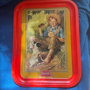 Norman Rockwell A Boy and His Dog Coca Cola Tray Reproduction